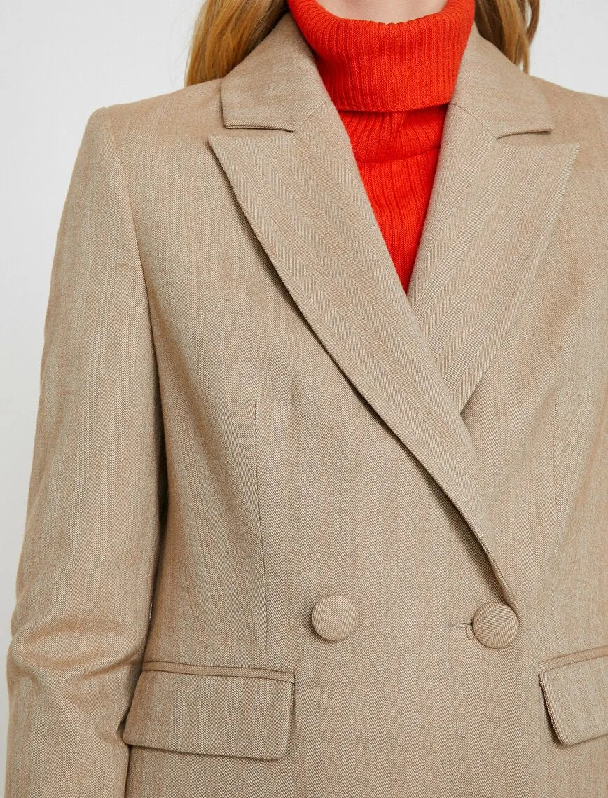 14911 Beige Double-breasted Jacket