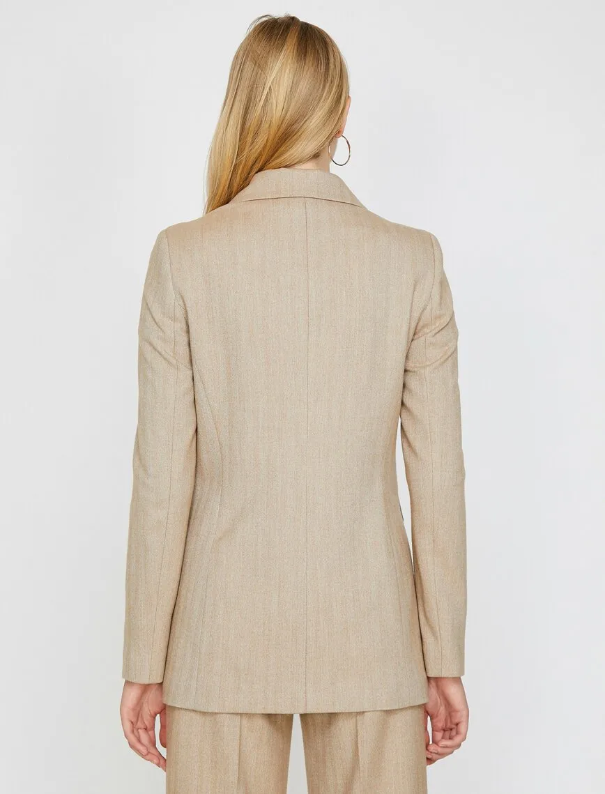 14911 Beige Double-breasted Jacket