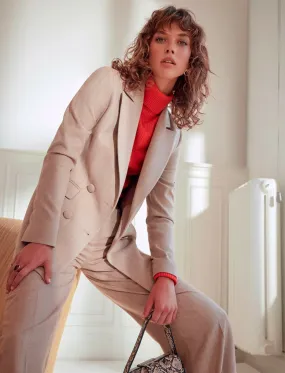 14911 Beige Double-breasted Jacket