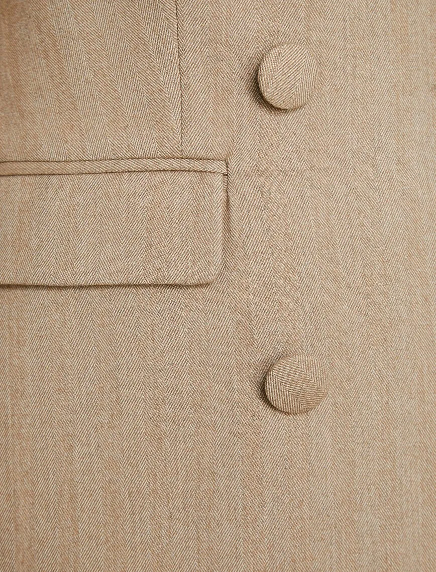 14911 Beige Double-breasted Jacket