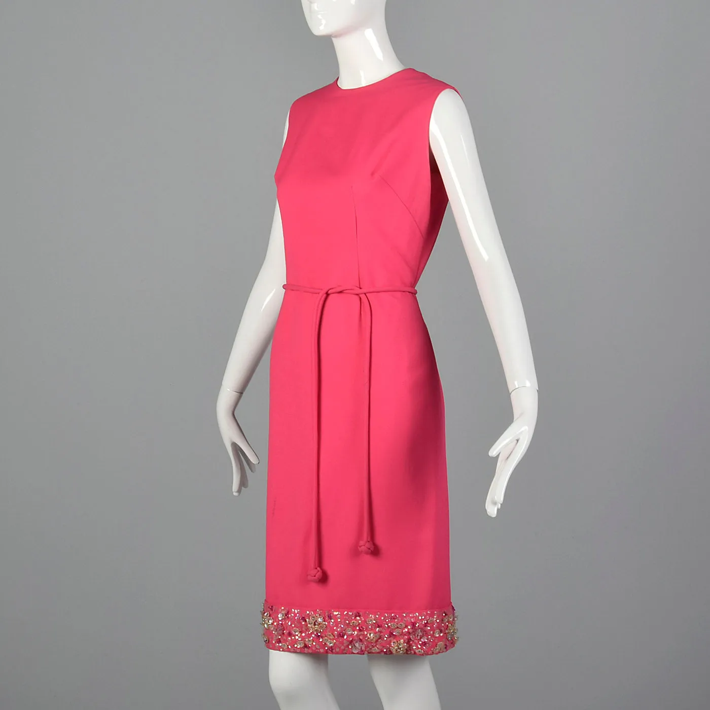 1960s Pink Dress with Matching Beaded Cape
