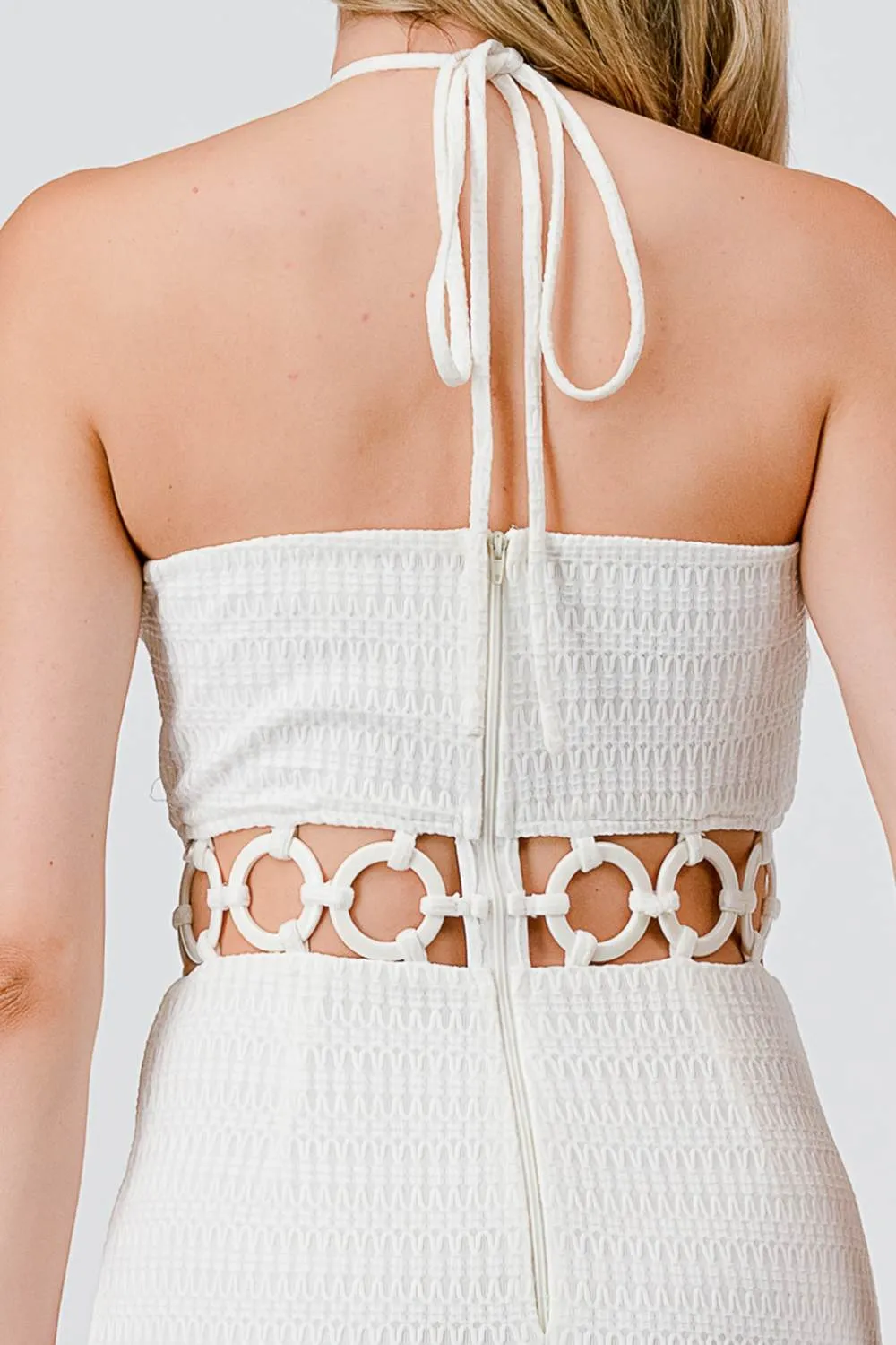 AD4167E / PATTERN KNIT & HARD WARE TRIM DETAIL DRESS