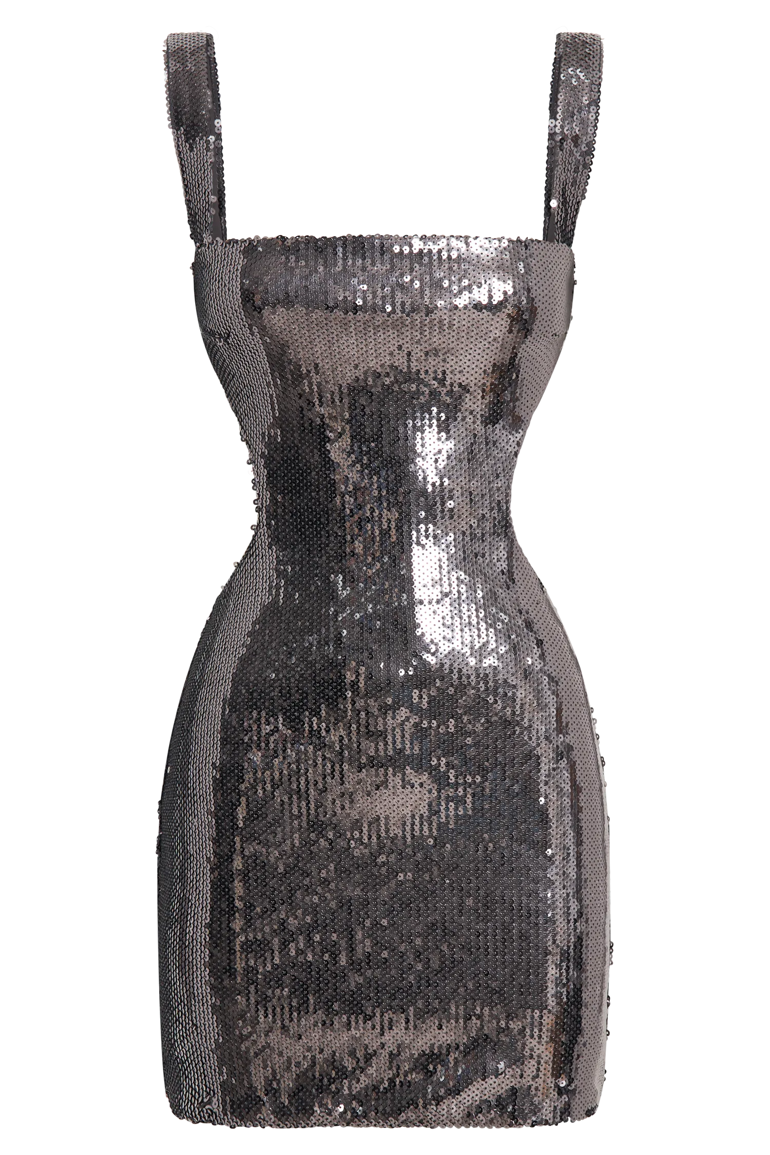 Adoria Sequin Cut Out Mini Dress - Charcoal