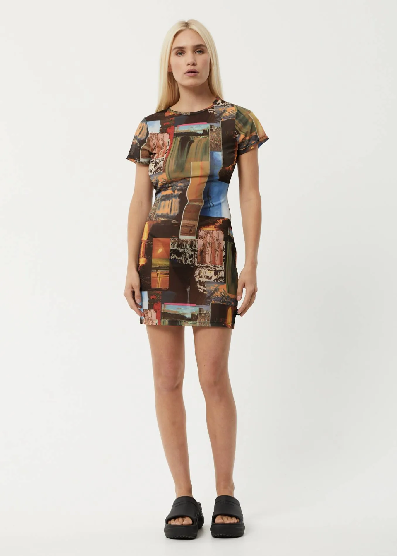 AFENDS Womens Boulevard - Sheer Mini Dress - Multi