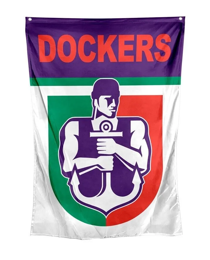 AFL Retro Wall Flag - Fremantle Dockers - Cape Flag - Approx 100cm x 70cm