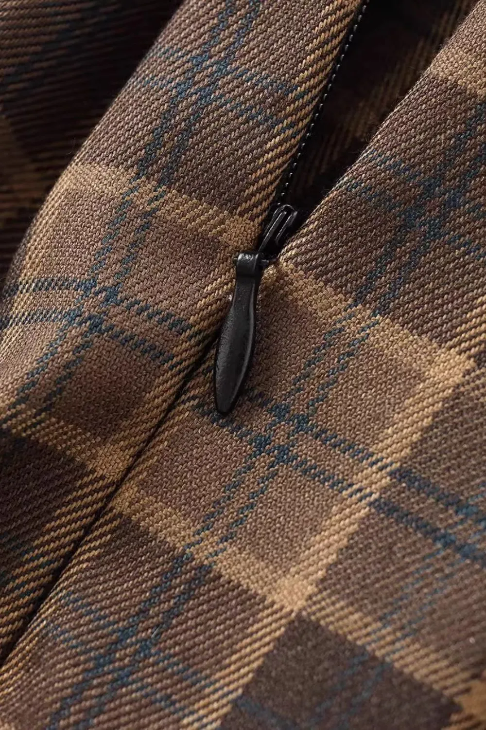 'Alaina' Elegant Plaid Flared Mini Skirt