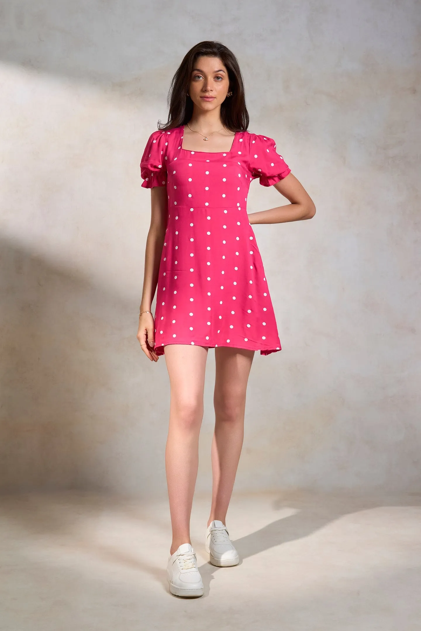 Amlan|Polka Printed Mini Dress