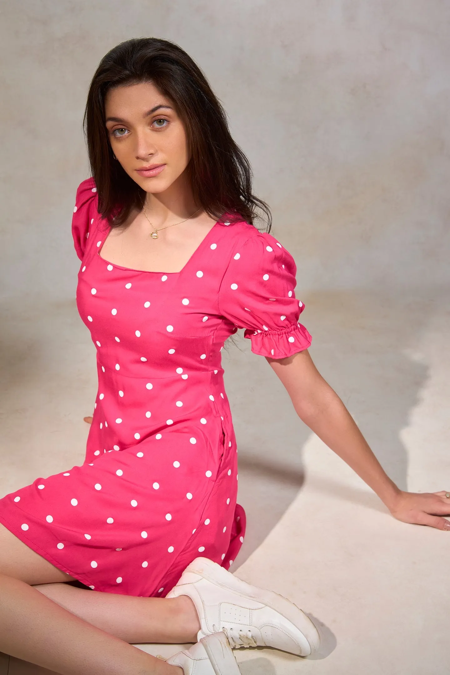 Amlan|Polka Printed Mini Dress