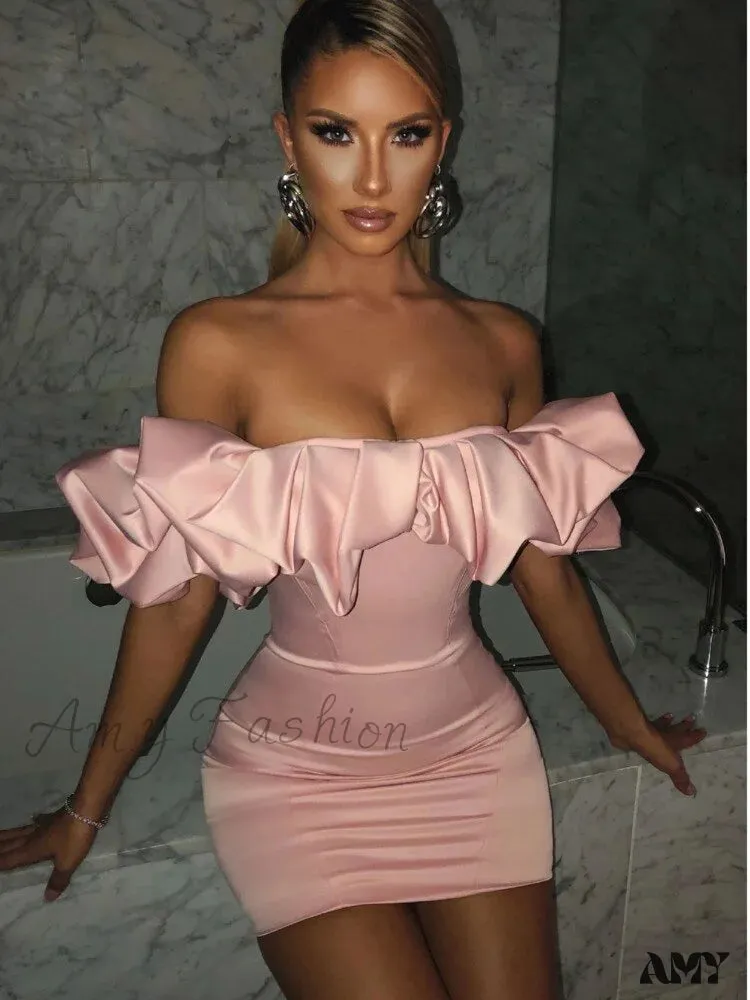 Amy Fashion - Classic Elegant Party Club Wear Slim Fit Bodycon Dress