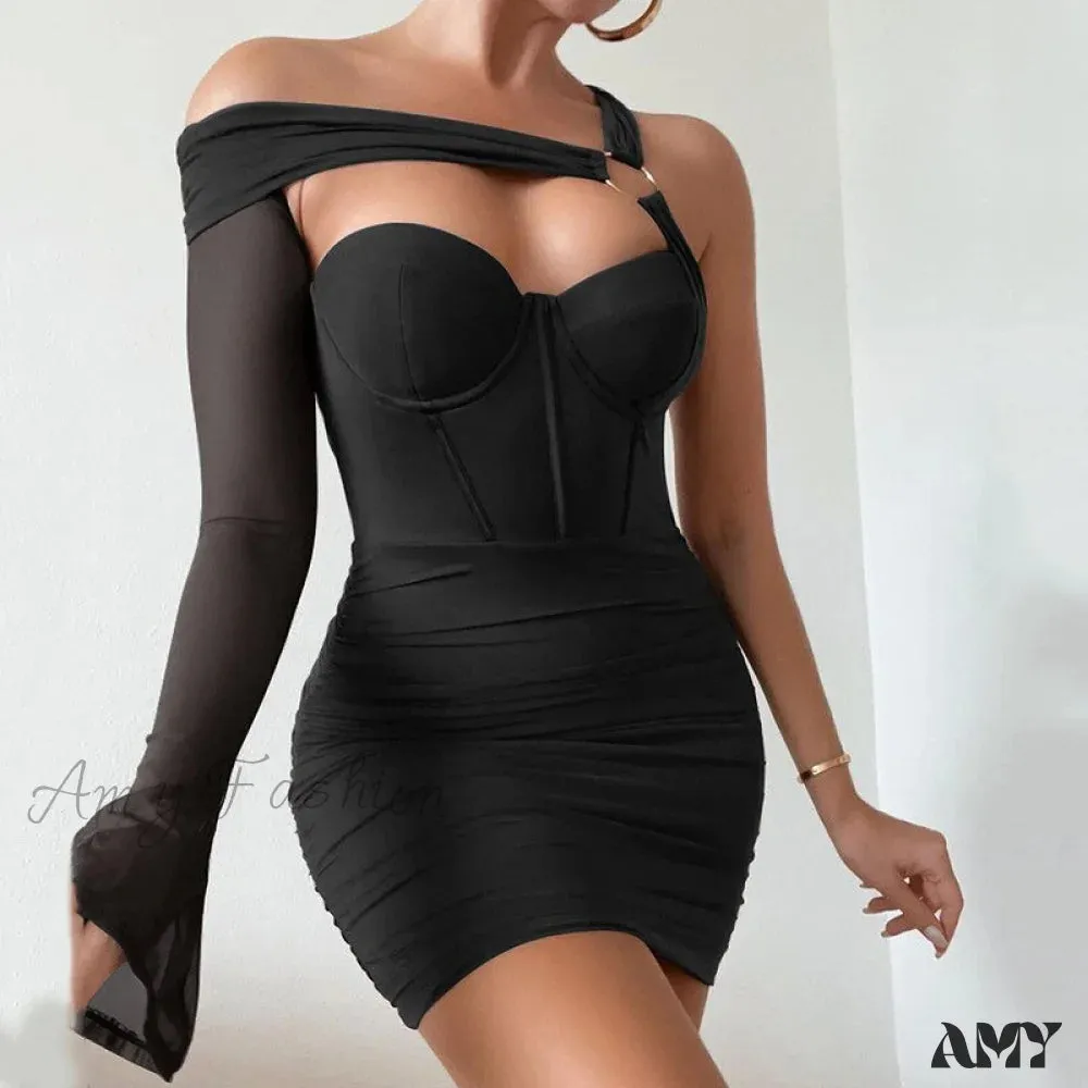 Amy Fashion - Ruched Bodycon Vestidos Backless Sexy Party Dresses