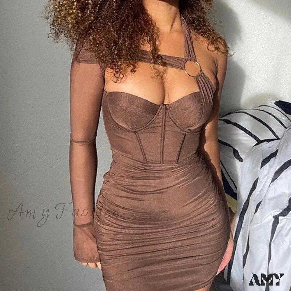 Amy Fashion - Ruched Bodycon Vestidos Backless Sexy Party Dresses