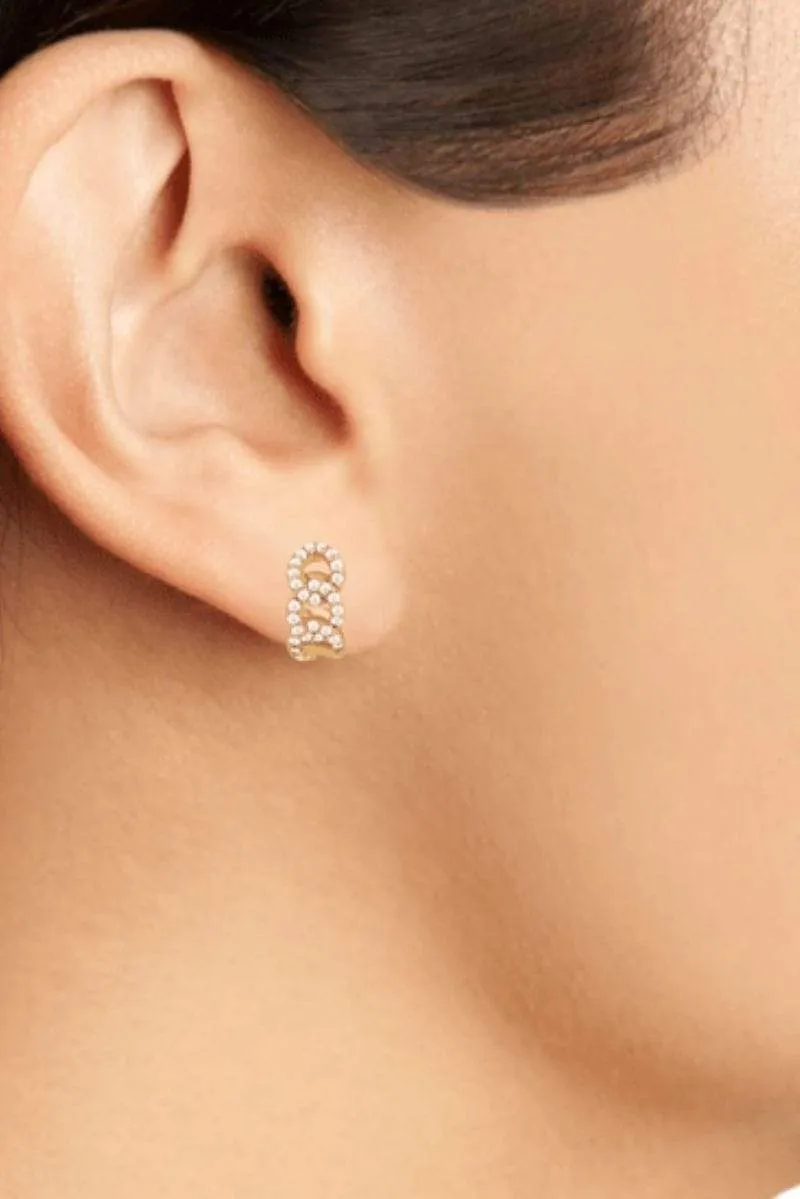 Anika Chain Huggie Hoop Earring