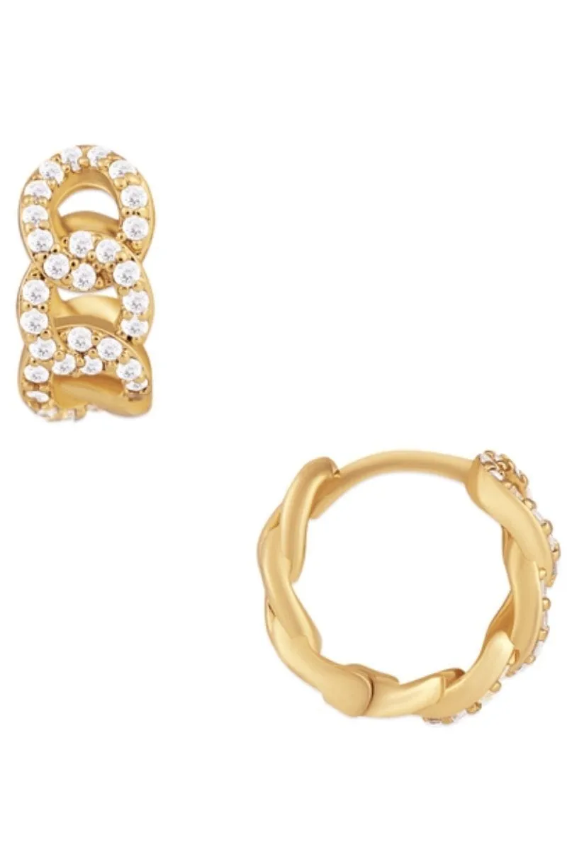 Anika Chain Huggie Hoop Earring