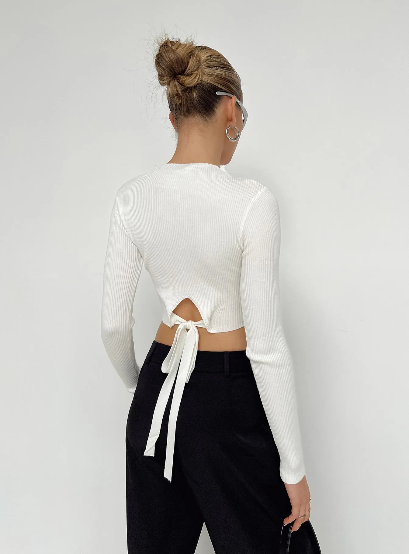 Arthur Long Sleeve Top White