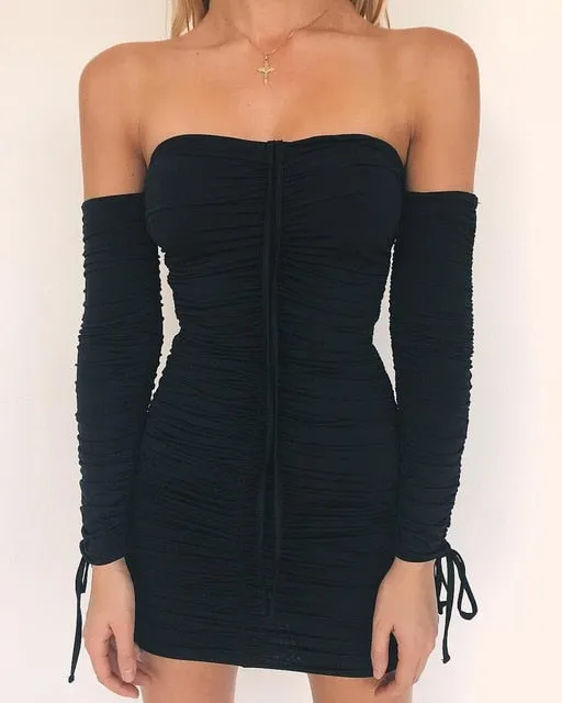 Articat Women Autumn Winter Bandage Dress 2018 Sexy Party Dresses