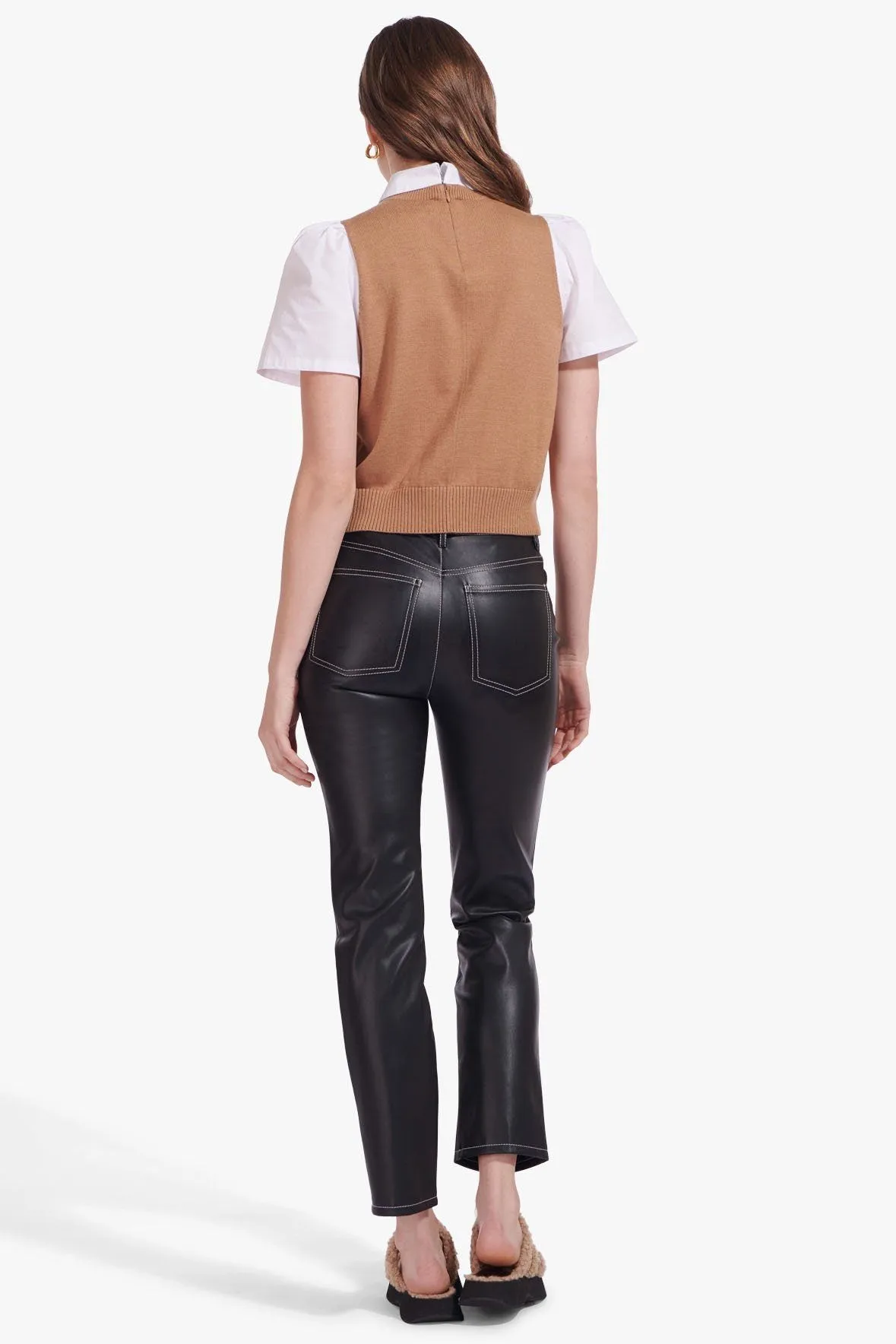 ARYA TOP | TAN WHITE