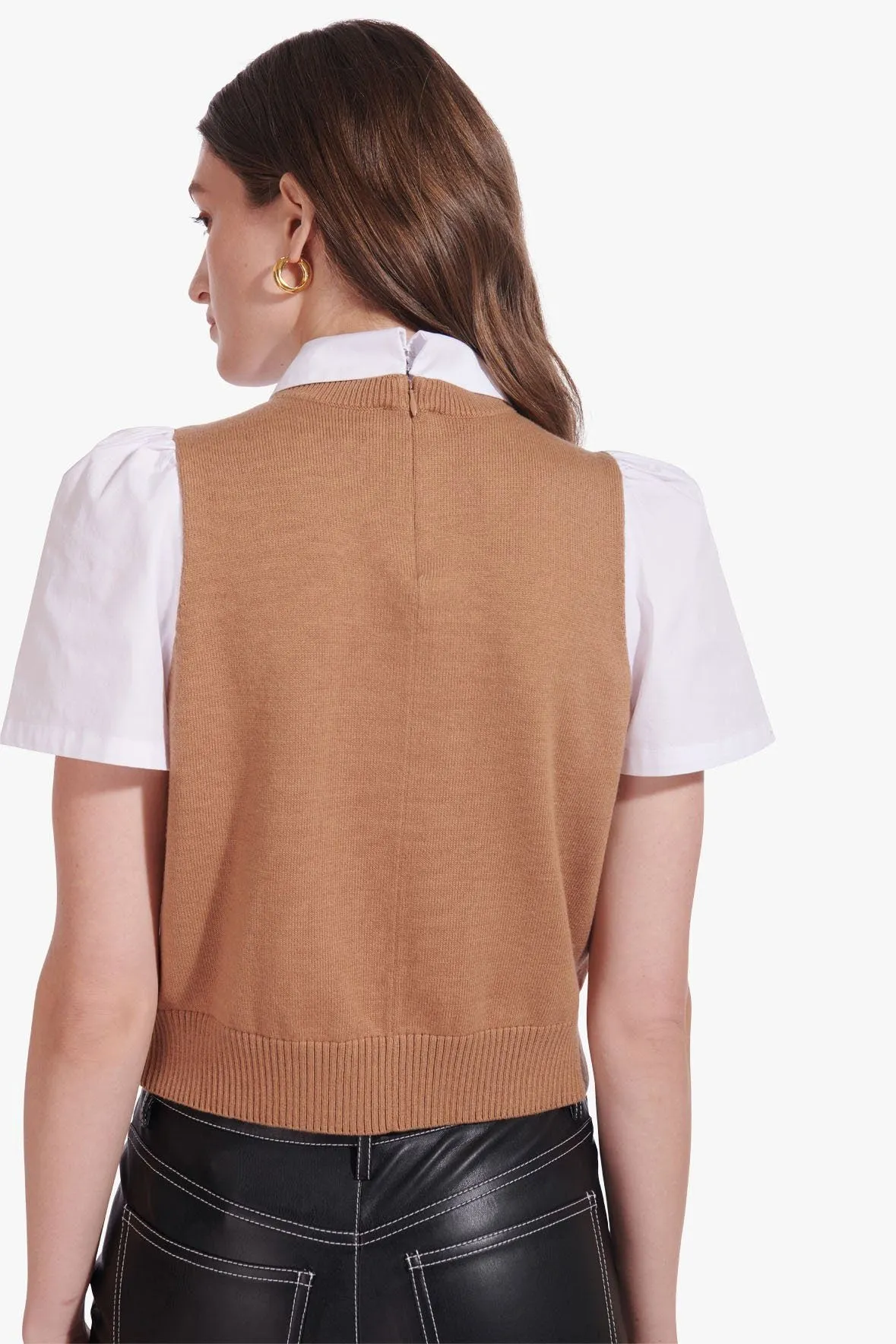 ARYA TOP | TAN WHITE