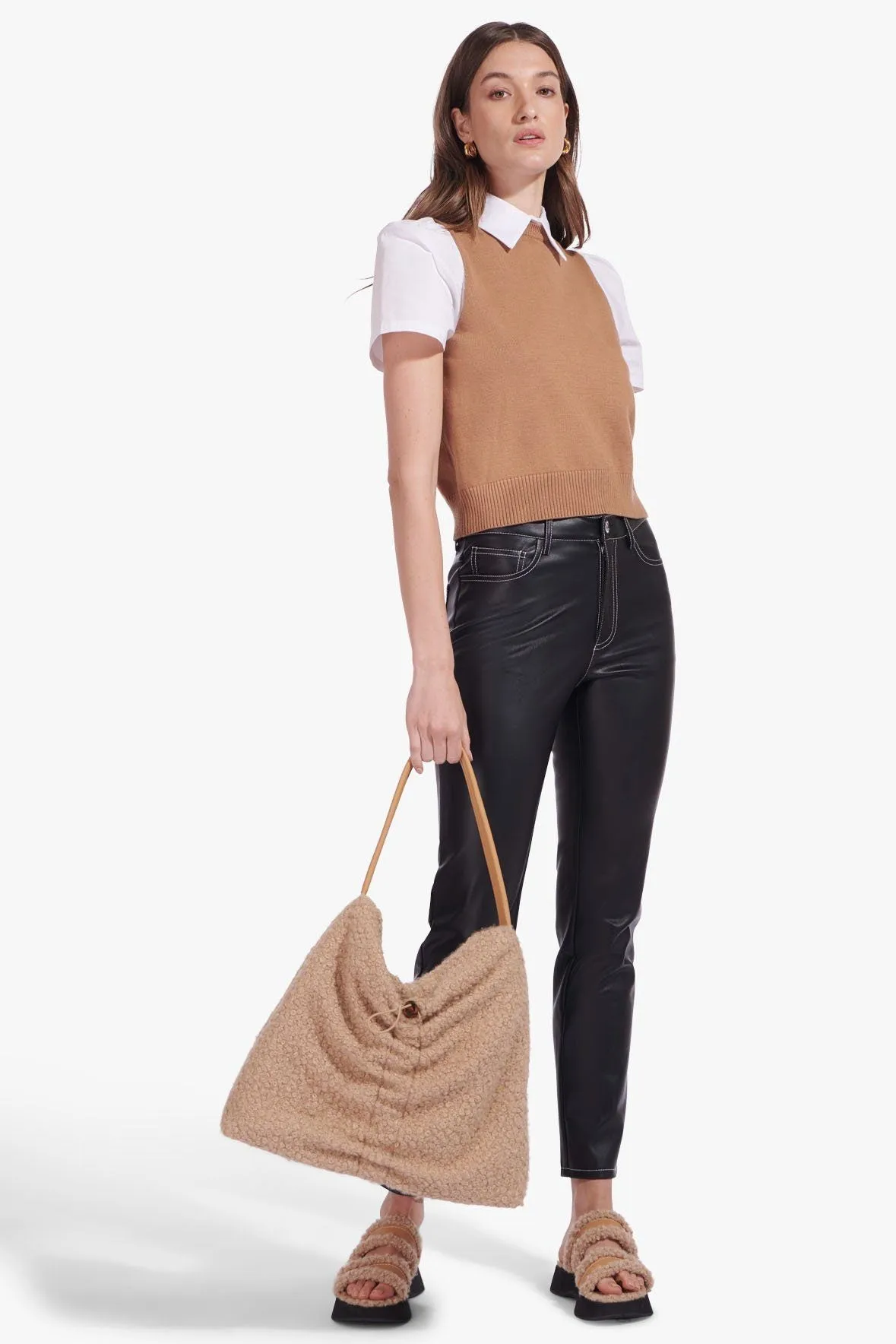 ARYA TOP | TAN WHITE
