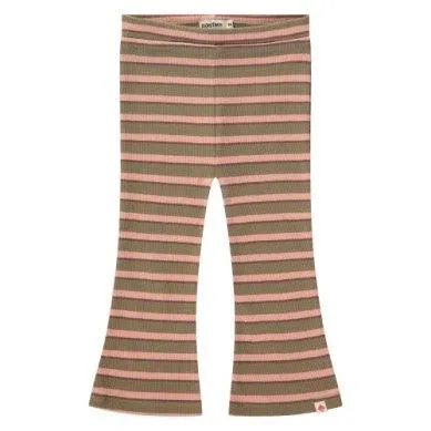 Baby Girls Bottoms| Flared Rib Pants - Stripe | BABYFACE