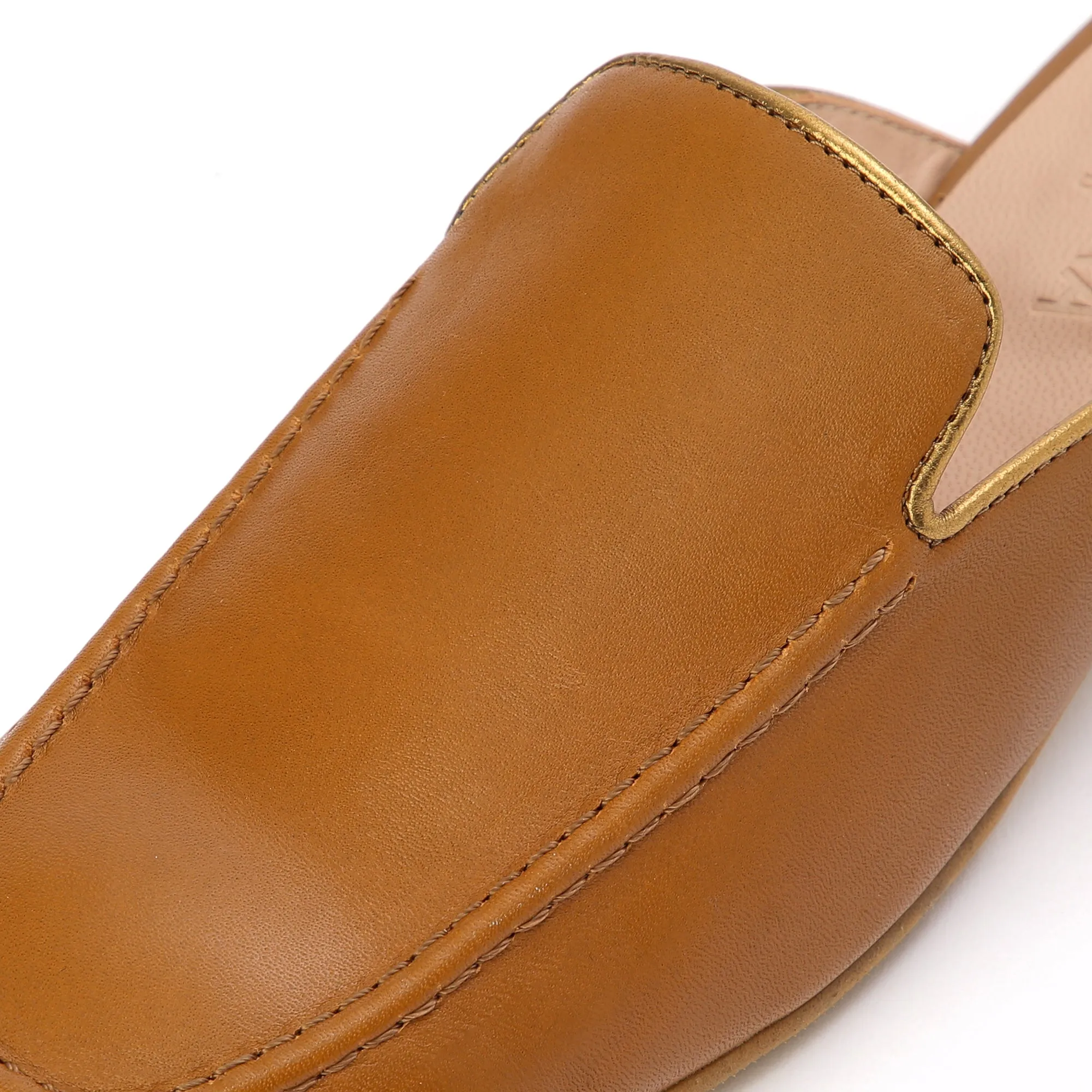 BARBARA slip-on mule - cuoio