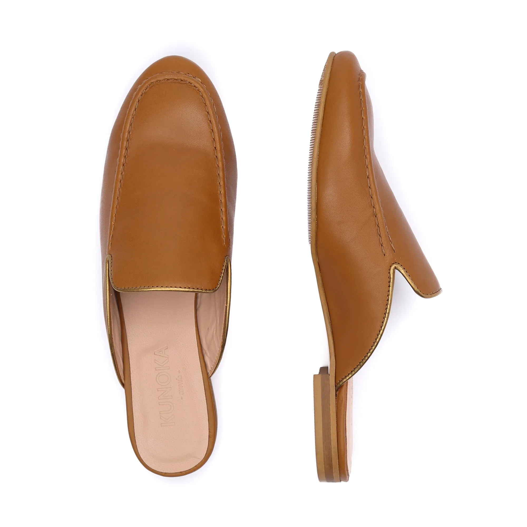 BARBARA slip-on mule - cuoio
