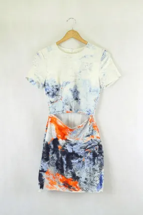 Bec & Bridge Splatter Blue and Orange Dress 6