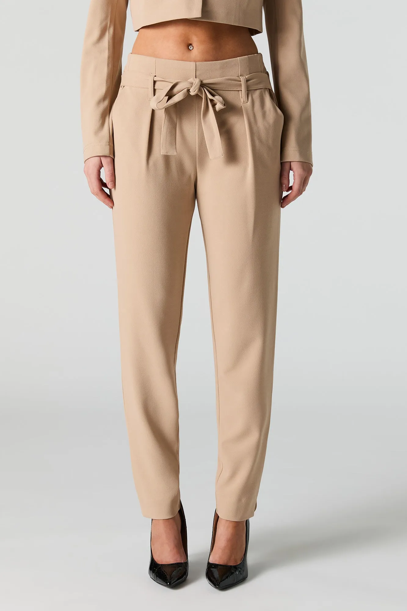 Belted Slim Dress Pant