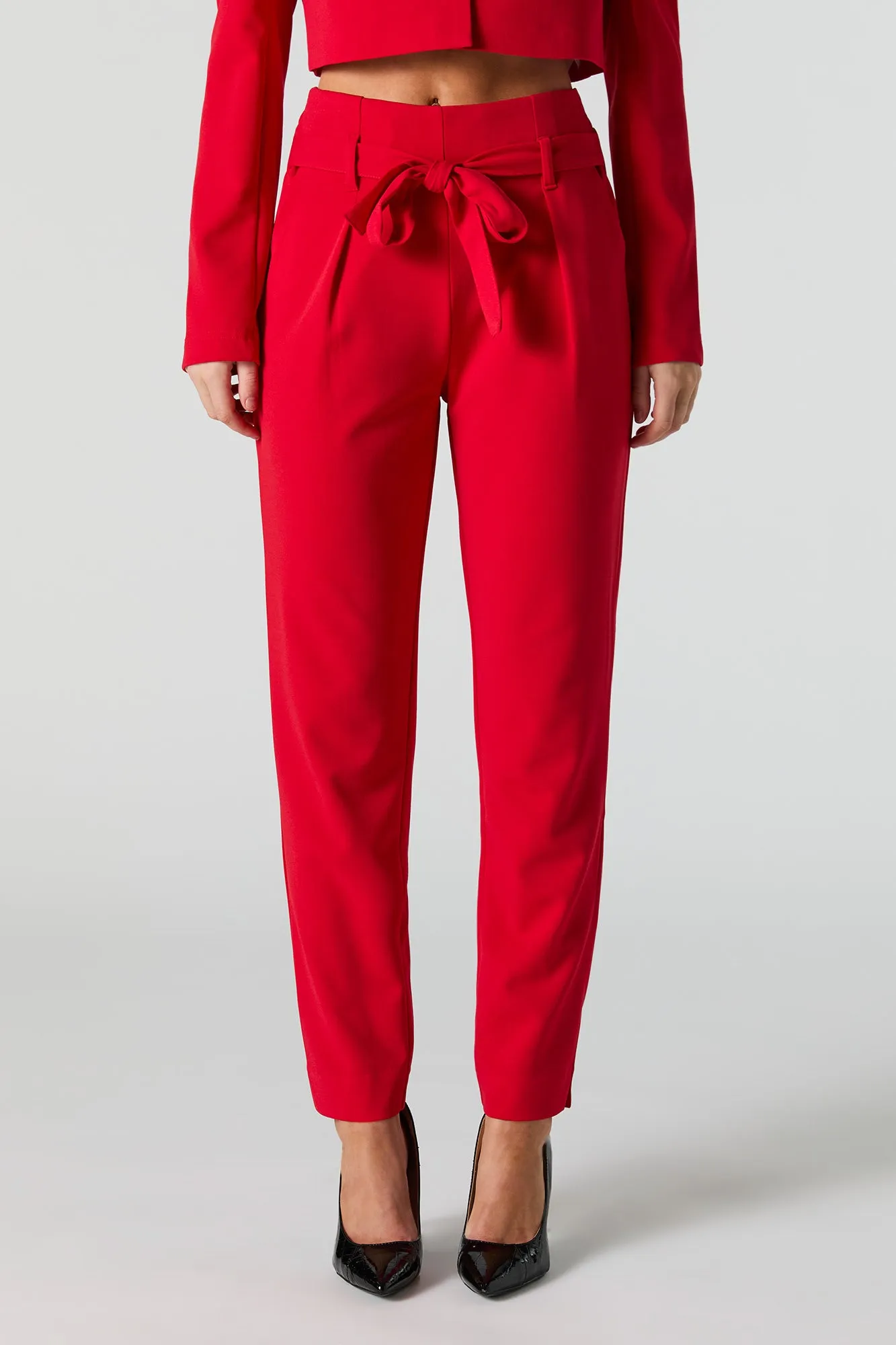 Belted Slim Dress Pant