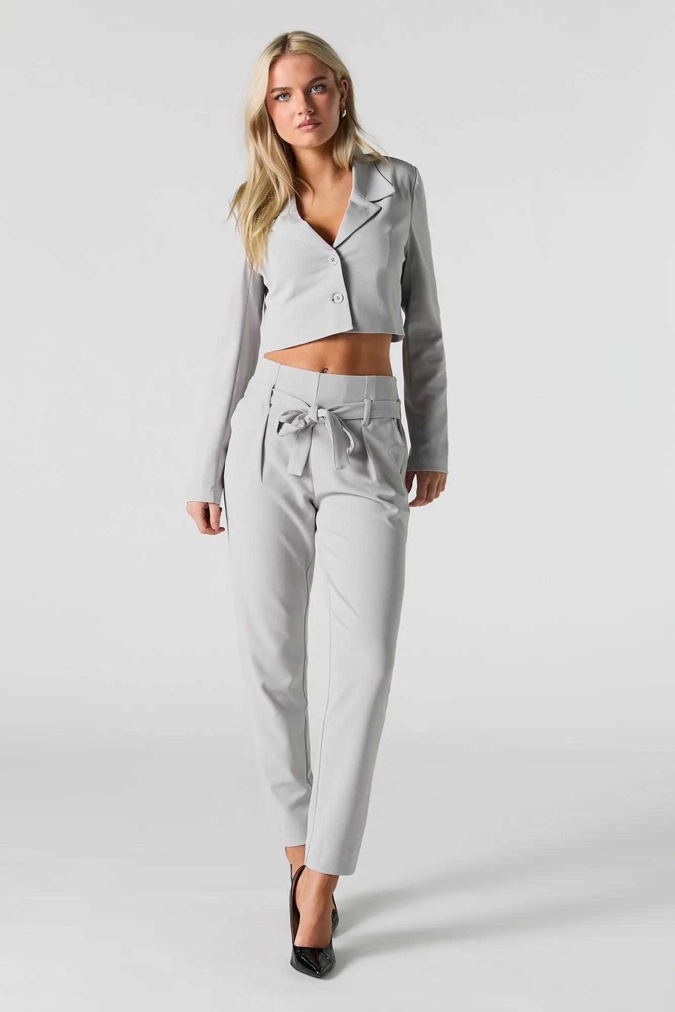 Belted Slim Dress Pant