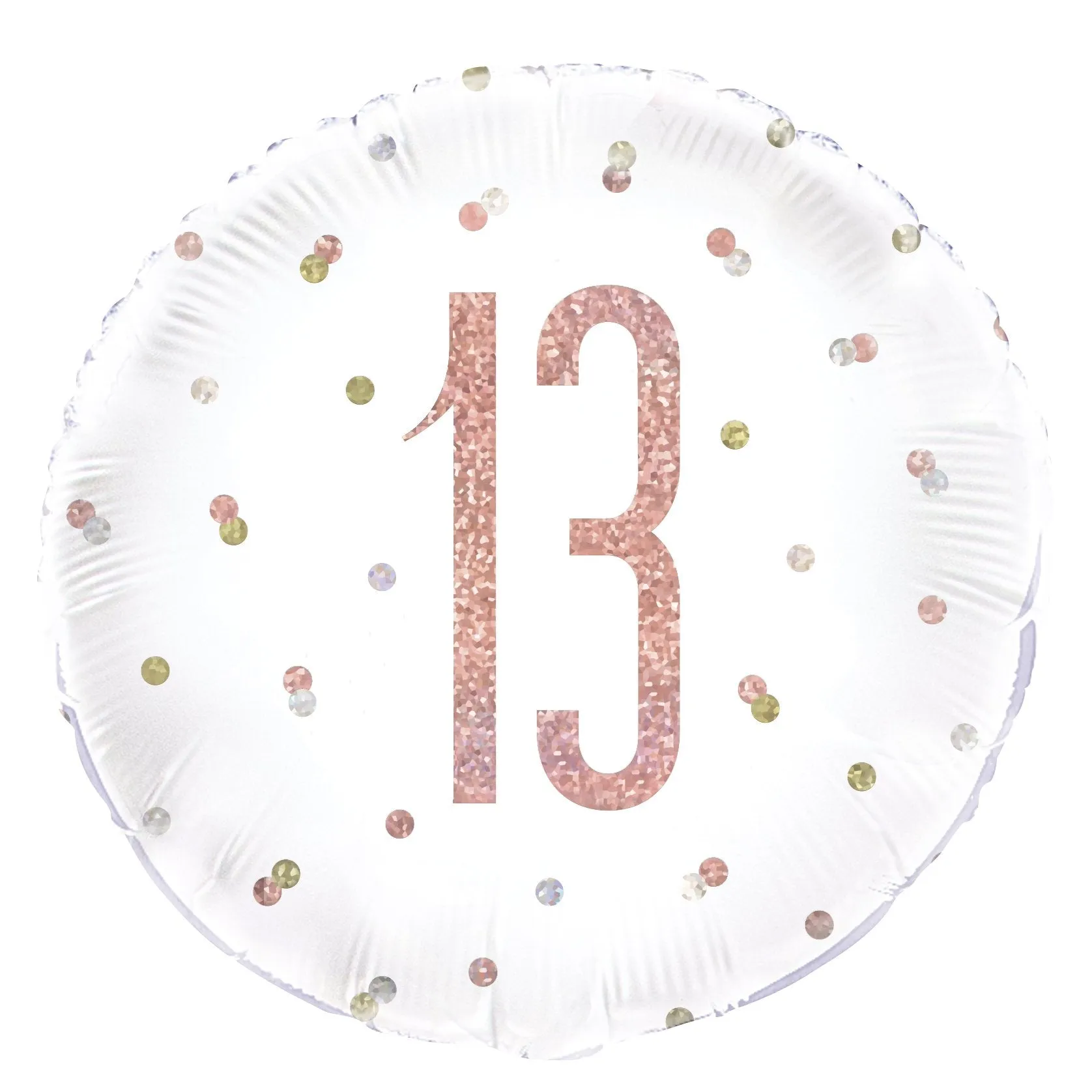 Birthday Glitz Rose Gold 13th Prismatic Foil Balloon - 18"