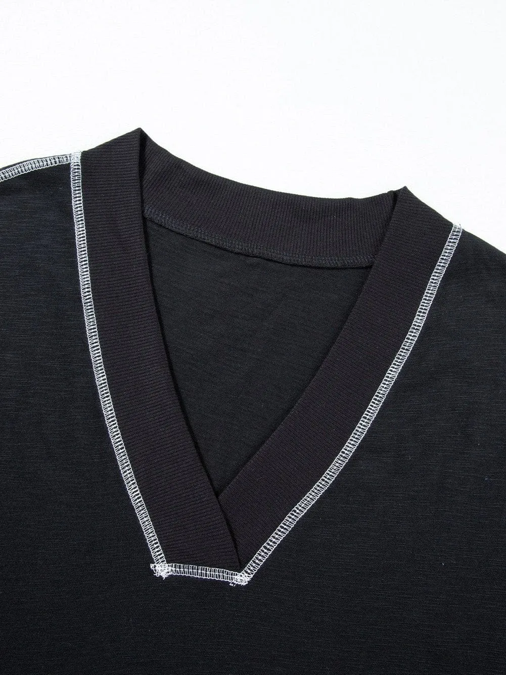 Black Knit Maxi Dress with Unique Seams