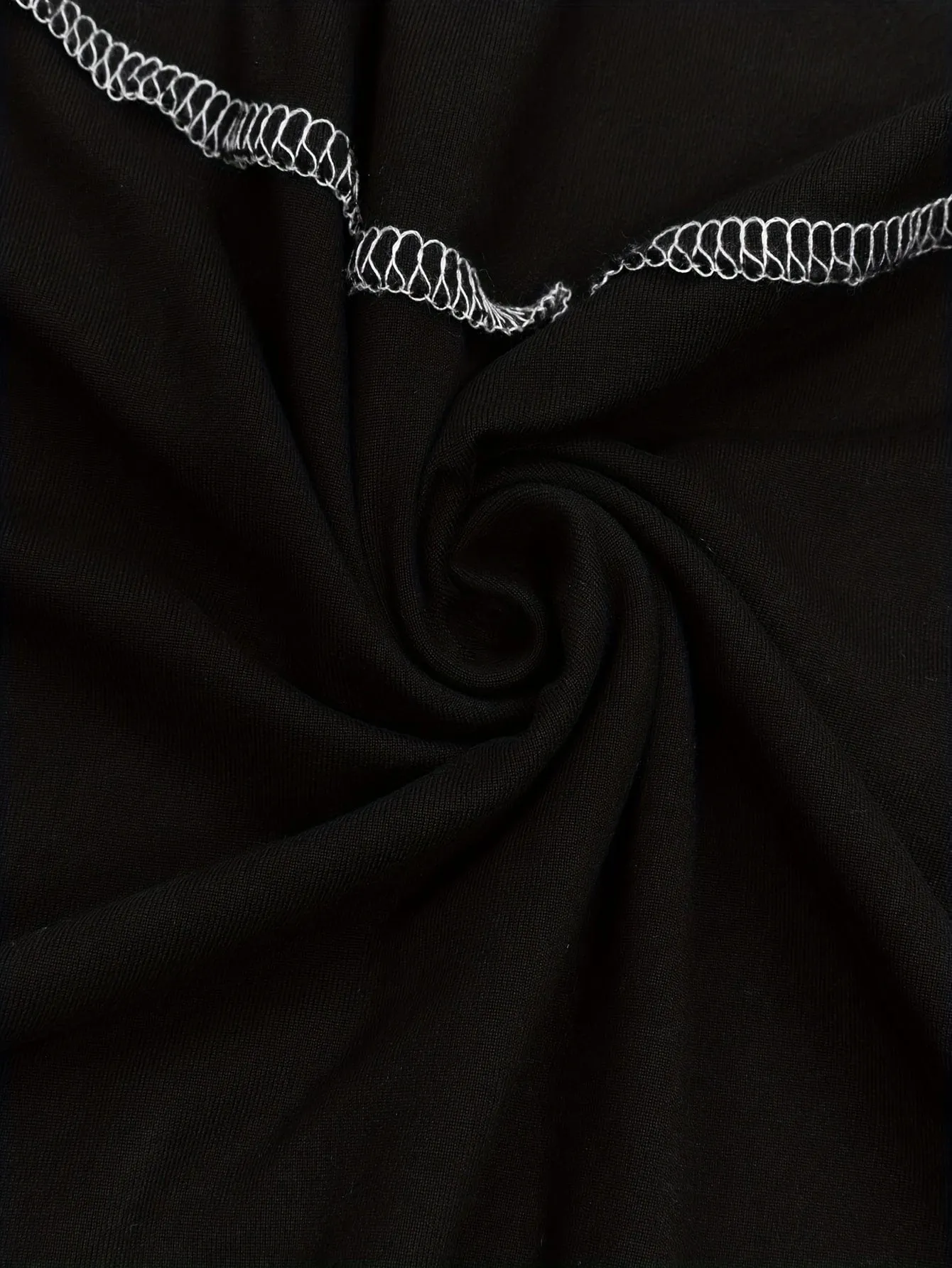 Black Knit Maxi Dress with Unique Seams
