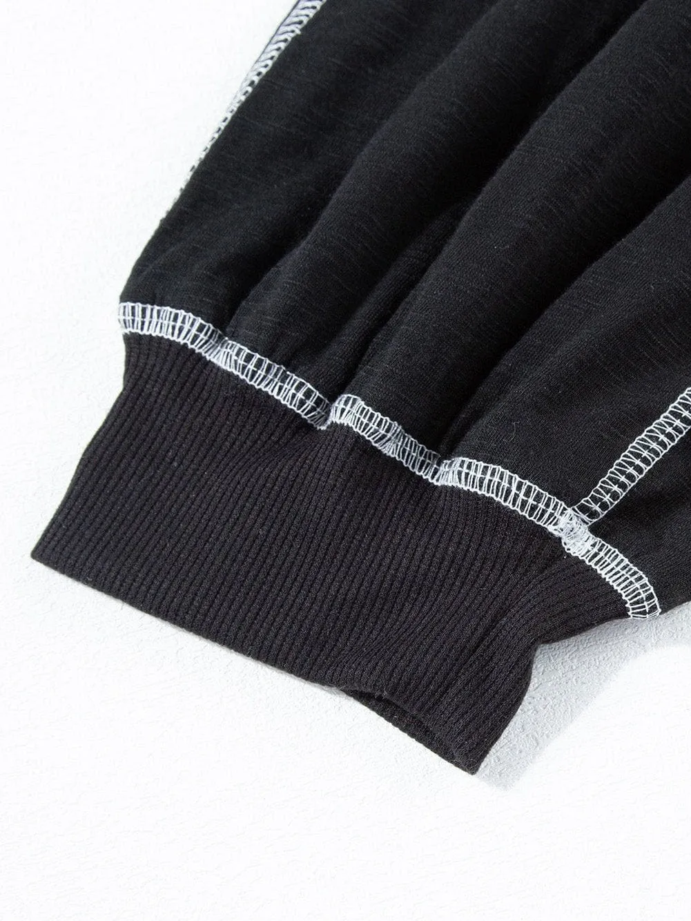 Black Knit Maxi Dress with Unique Seams