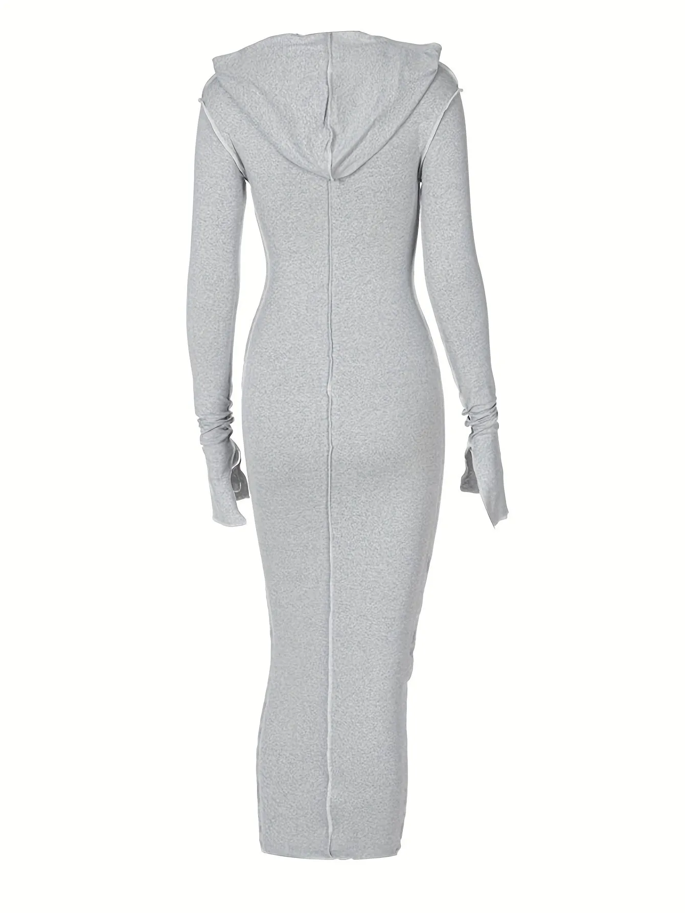 Black Knit Maxi Dress with Unique Seams