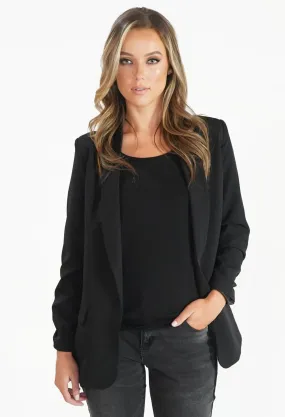 Black Open Blazer-1