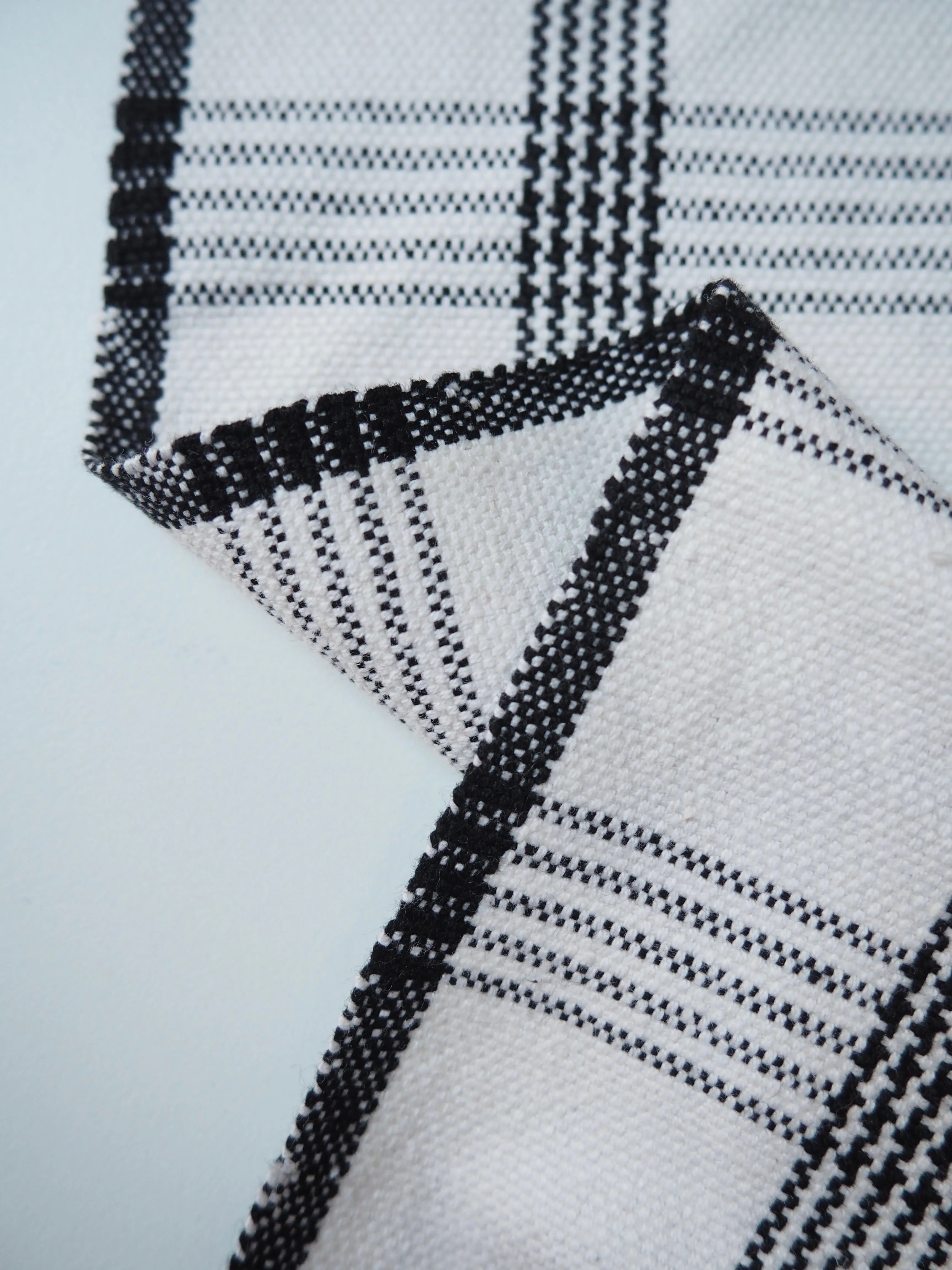 Black   White Check Handloom Cotton
