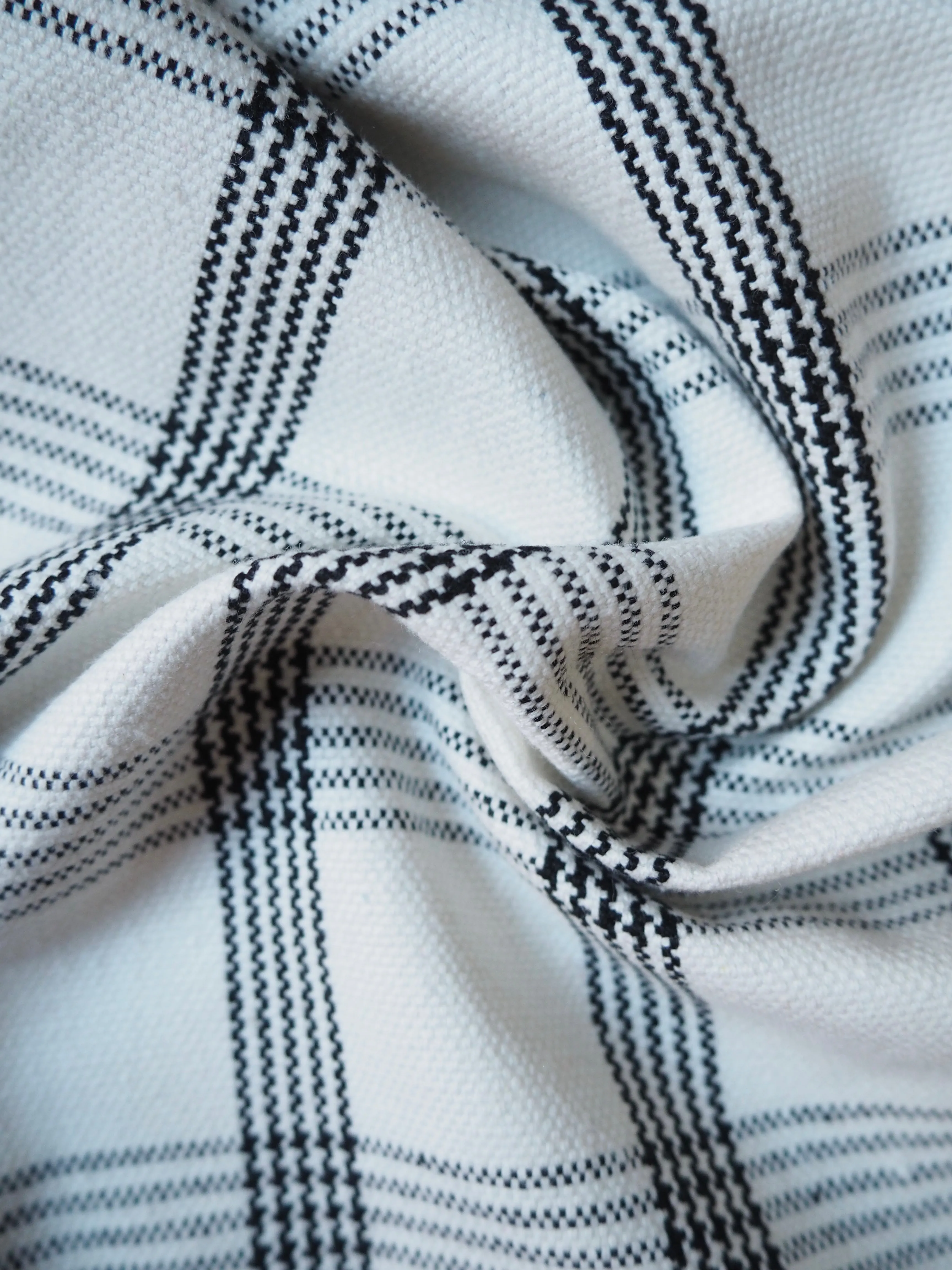 Black   White Check Handloom Cotton