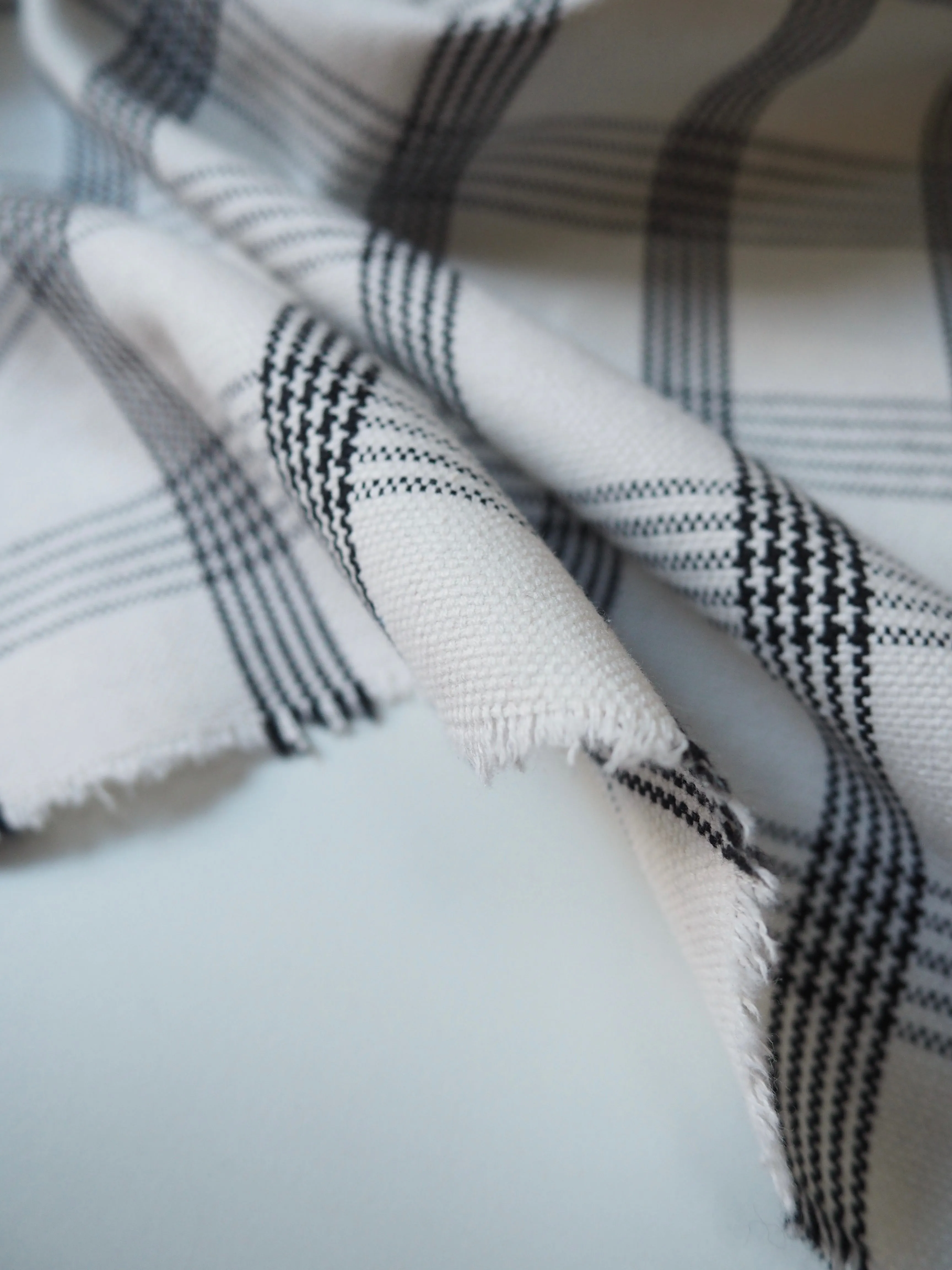 Black   White Check Handloom Cotton