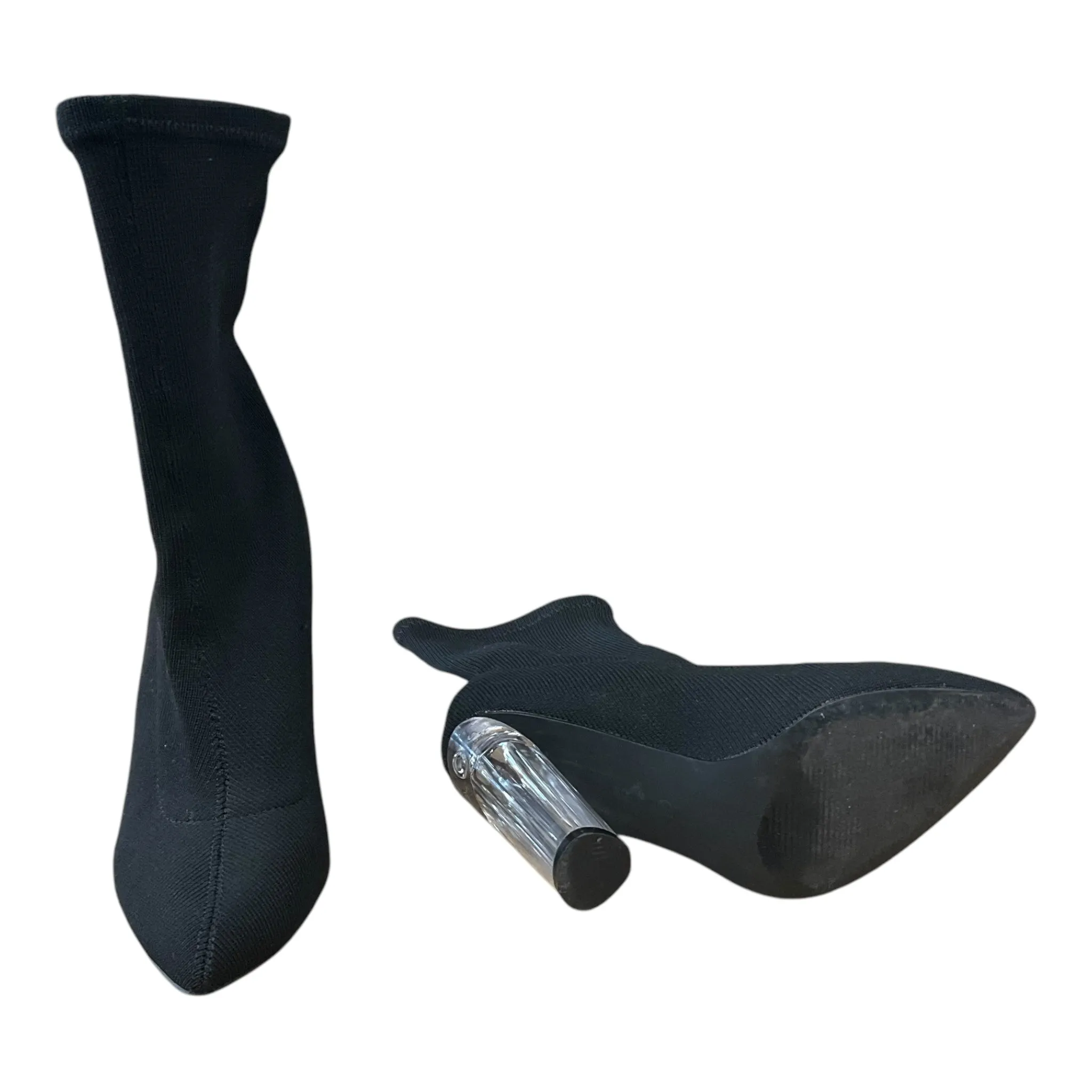 Boots Mid-calf Heels By Clothes Mentor In Black, Size: 7.5