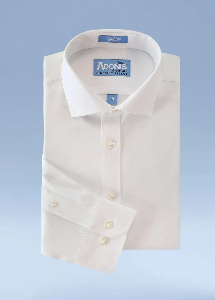 Boys Classic Fit Non Iron Cotton Pinpoint Dress Shirt