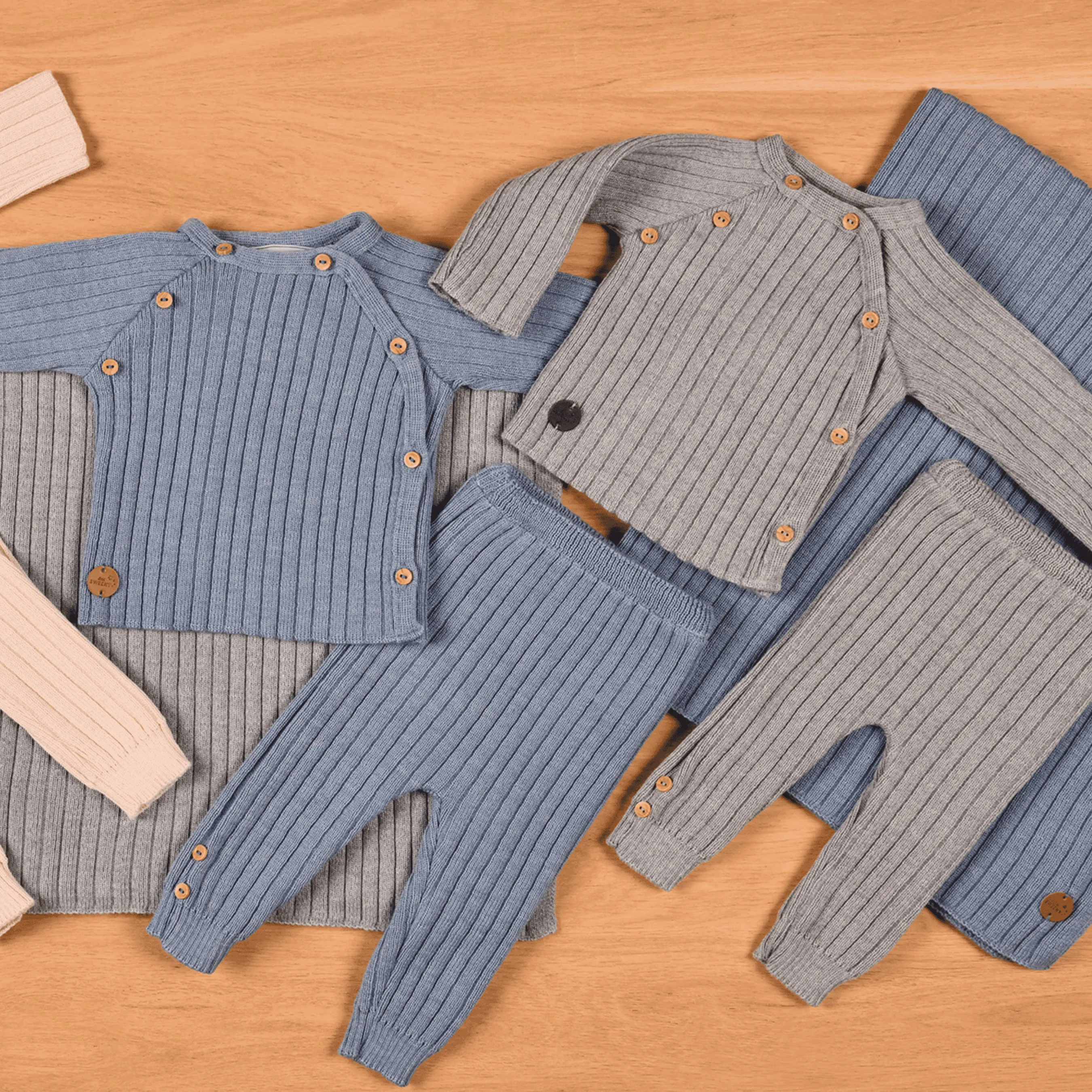 Boys Grey Knit ribbed Blanket | Made in France