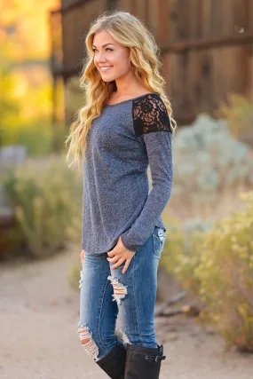 Brunch In Paris Top - Charcoal