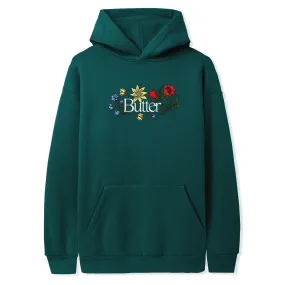 Butter Goods - Floral Embroidered Hoodie Dark Green