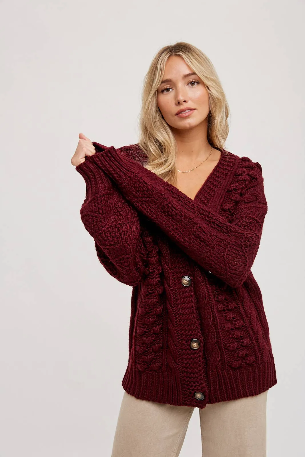 CABLE KNIT CARDIGAN