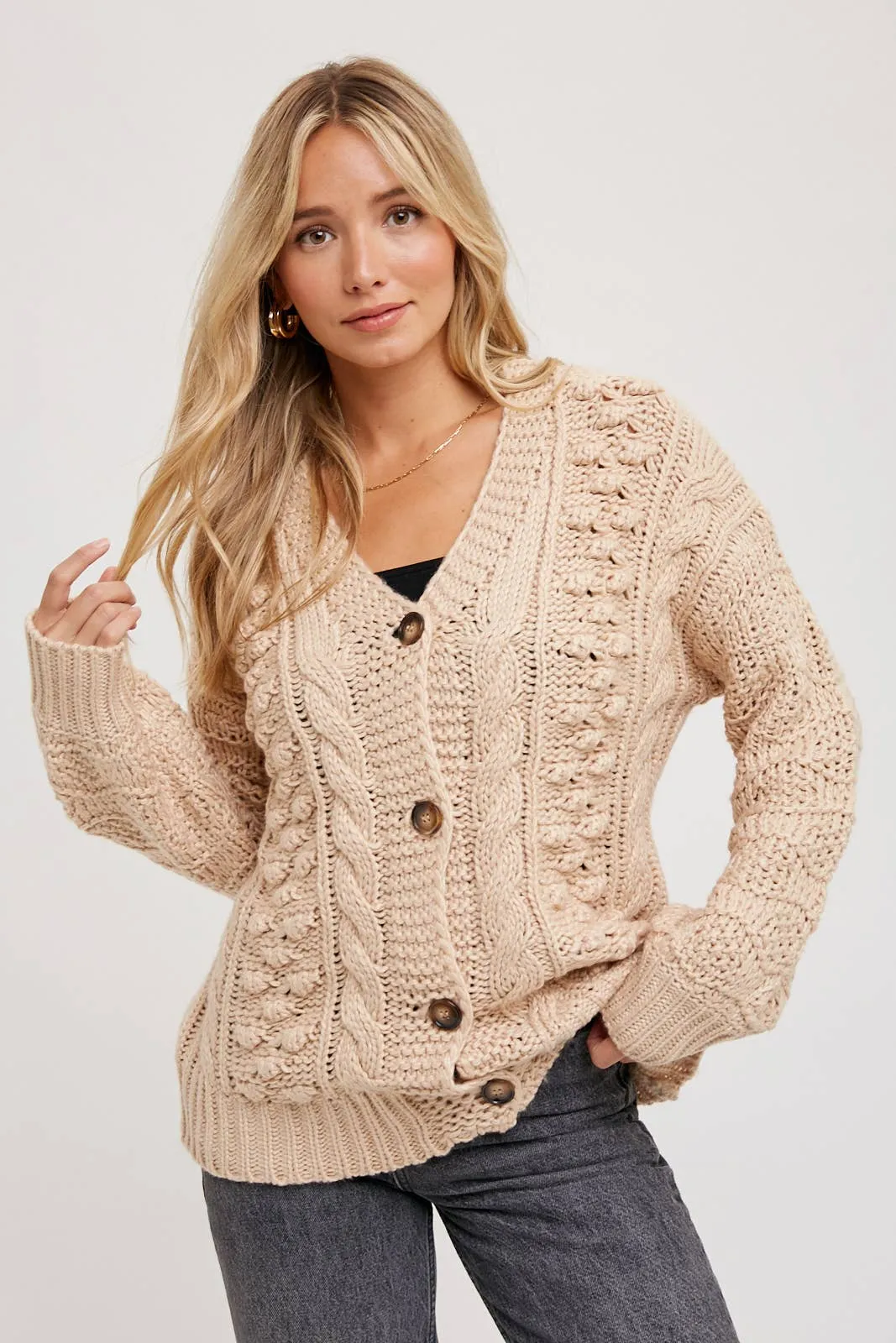 CABLE KNIT CARDIGAN