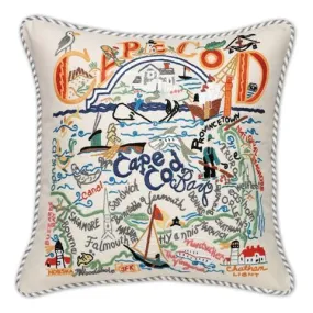 Cape Cod Embroidered CatStudio  Pillow