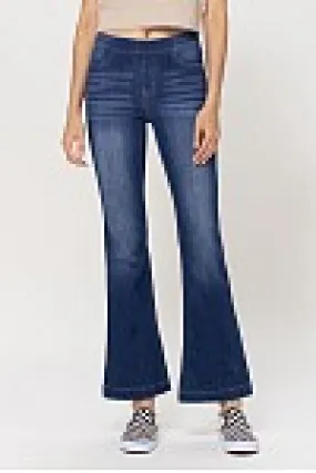 CELLO MID RISE PETITE FLARE JEANS