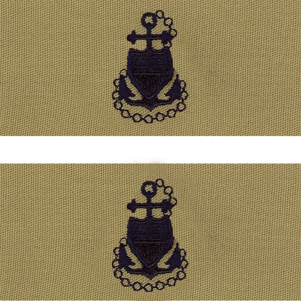 Coast Guard Embroidered Collar Device: E7 CPO - desert (NON-RETURNABLE)