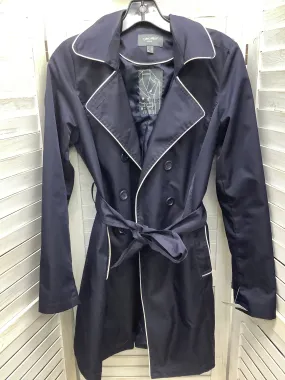 Coat Trench Coat By Clothes Mentor In Blue, Size: 12