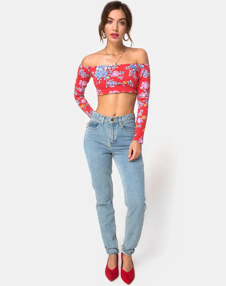 Coga Crop Top in Vintage Fleur